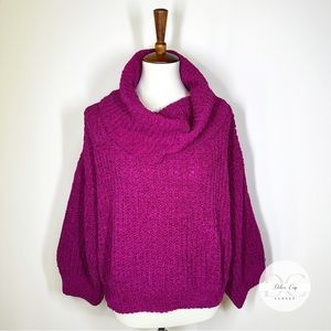 EXPRESS Oversized Cowl Neck Soft Sweater Purple Size Medium